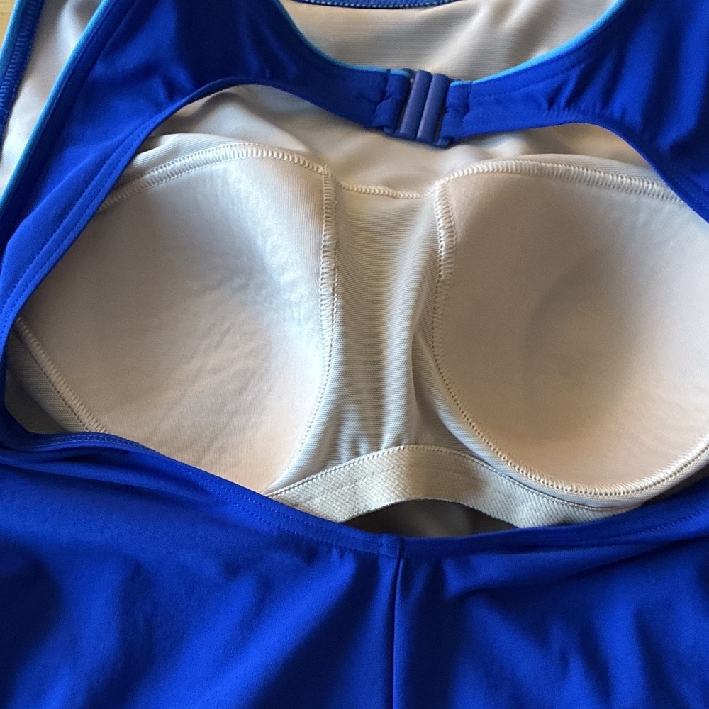 Lands' End Women's Built-In Bra One Piece Swimsuit Blue Size 16 - Picture 4 of 11